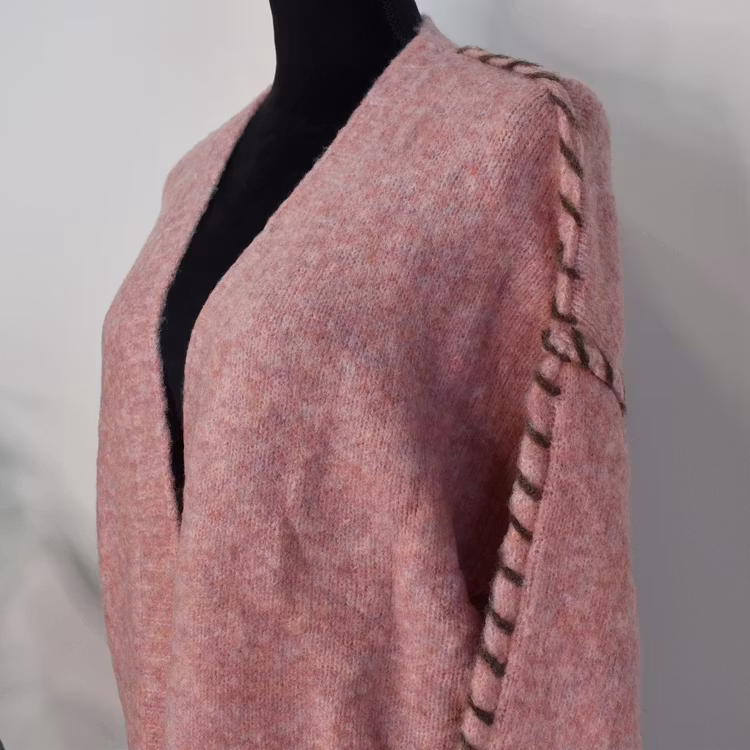 Stickad Kofta Recycled MELERAD ROSA