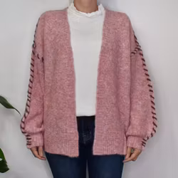 Stickad Kofta Recycled MELERAD ROSA