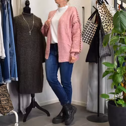 Stickad Kofta Recycled MELERAD ROSA