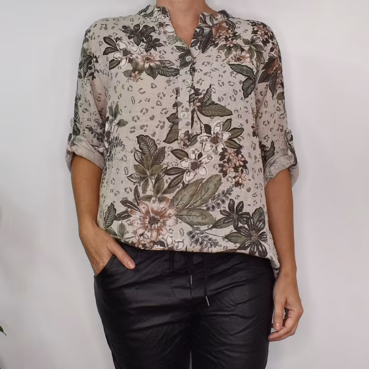 Bomullsblus Sandra BEIGE - Mix By Heart