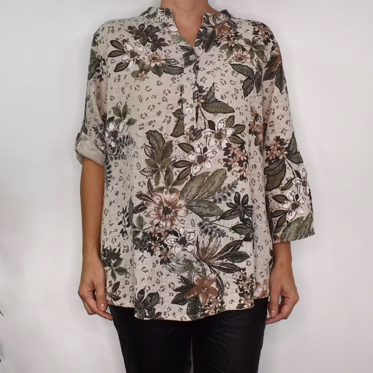 Bomullsblus Sandra BEIGE - Mix By Heart