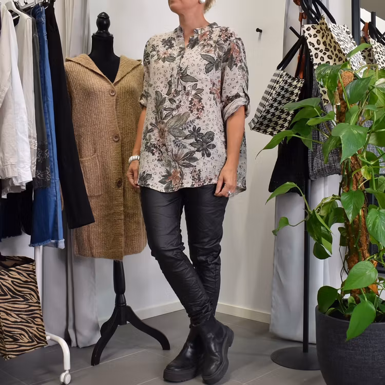 Bomullsblus Sandra BEIGE - Mix By Heart