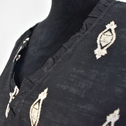 Blus Mayra Mönstrad SVART - Marta du Chateau