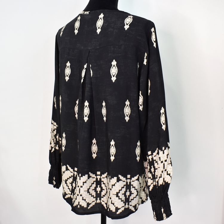 Blus Mayra Mönstrad SVART - Marta du Chateau