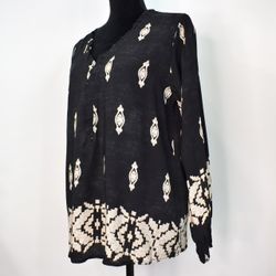 Blus Mayra Mönstrad SVART - Marta du Chateau