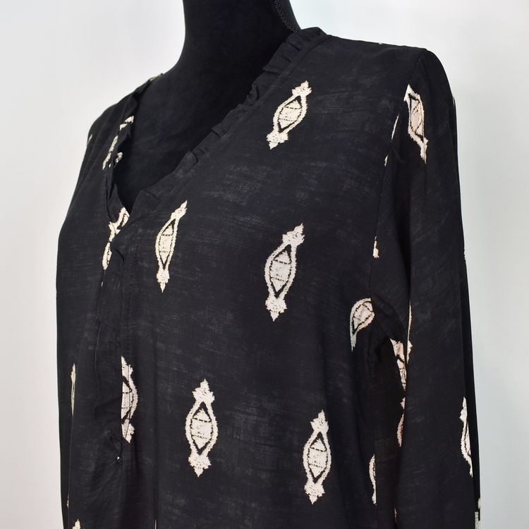 Blus Mayra Mönstrad SVART - Marta du Chateau