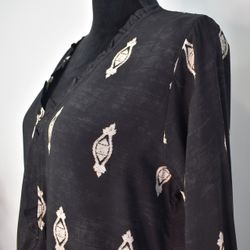Blus Mayra Mönstrad SVART - Marta du Chateau