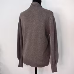 Finstickad tröja med knyt TAUPE