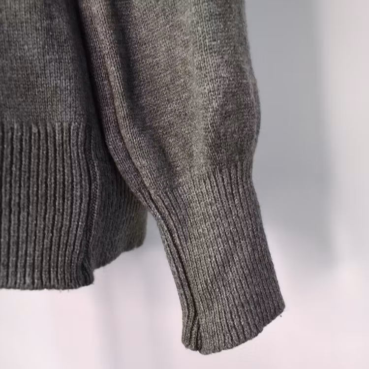 Finstickad tröja med knyt KAKI