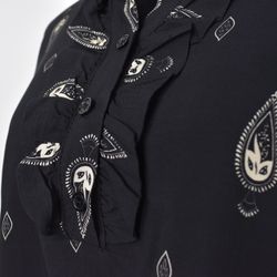 Blus Aya Mönstrad SVART/BEIGE - Marta du Chateau