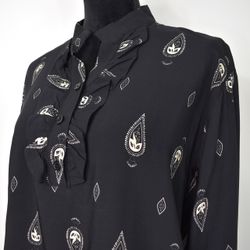 Blus Aya Mönstrad SVART/BEIGE - Marta du Chateau