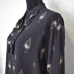 Blus Aya Mönstrad SVART/BEIGE - Marta du Chateau