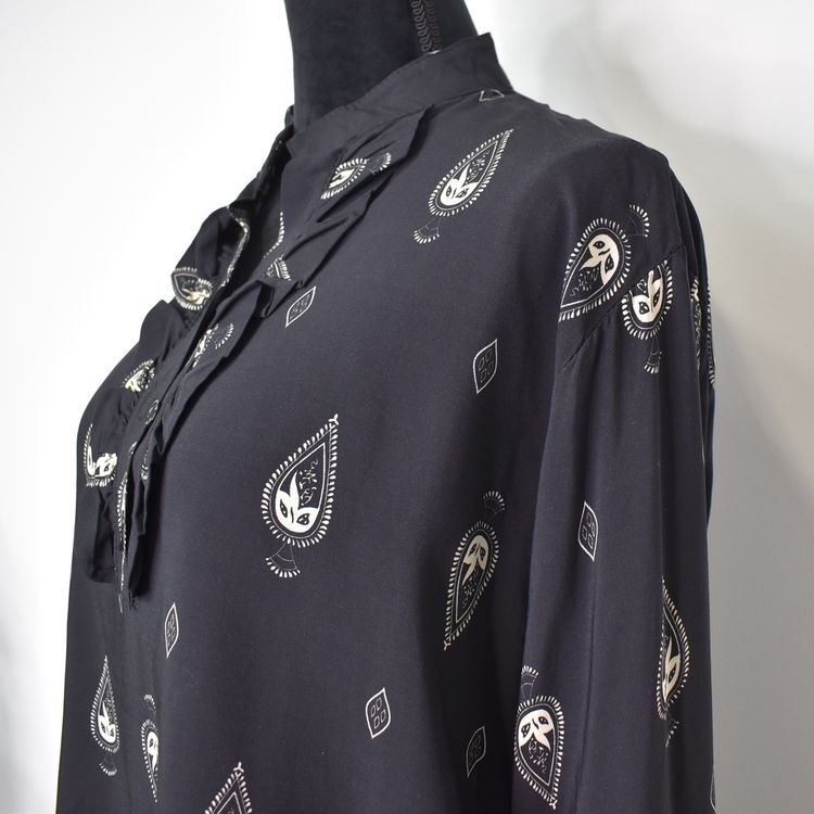 Blus Aya Mönstrad SVART/BEIGE - Marta du Chateau