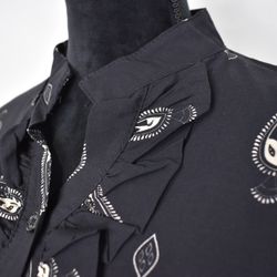 Blus Aya Mönstrad SVART/BEIGE - Marta du Chateau