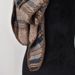 Sjal Stickad TAUPE