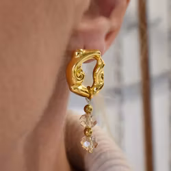 Örhänge Remake Exklusiv Glas GULD - Jewelry By Elina Dahl