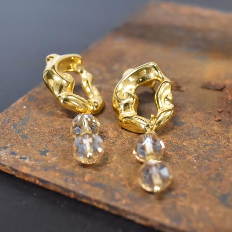 Örhänge Remake Exklusiv Glas GULD - Jewelry By Elina Dahl