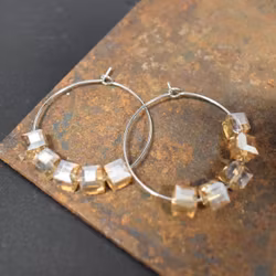 Örhänge Remake Hoop Glas SILVER - Jewelry By Elina Dahl