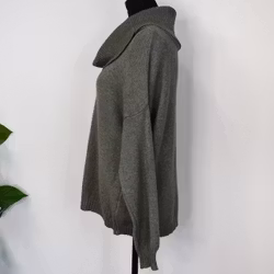 Finstickad Tröja Lös Polo KAKI