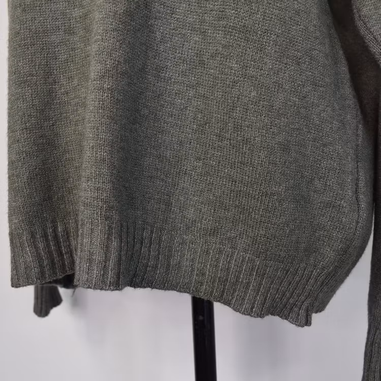 Finstickad Tröja Lös Polo KAKI