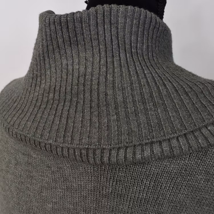 Finstickad Tröja Lös Polo KAKI