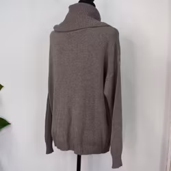 Finstickad Tröja Lös Polo TAUPE