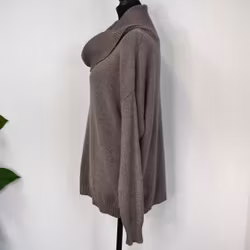 Finstickad Tröja Lös Polo TAUPE