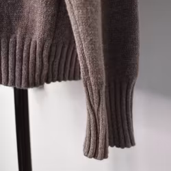 Finstickad Tröja Lös Polo TAUPE