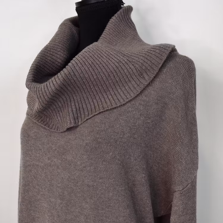 Finstickad Tröja Lös Polo TAUPE