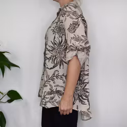 Blus Ellie Mönstrad BEIGE - Mix By Heart