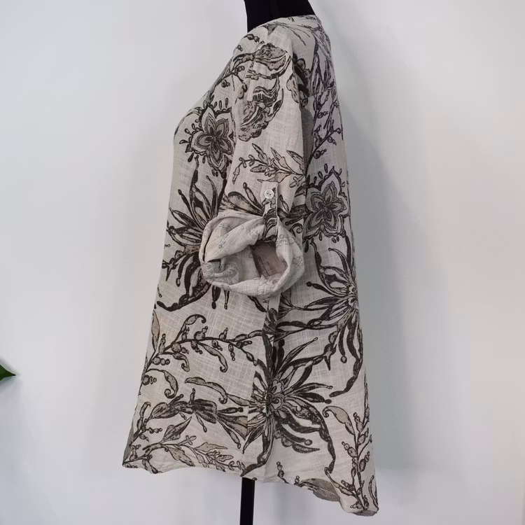 Blus Ellie Mönstrad BEIGE - Mix By Heart