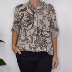 Blus Ellie Mönstrad BEIGE - Mix By Heart