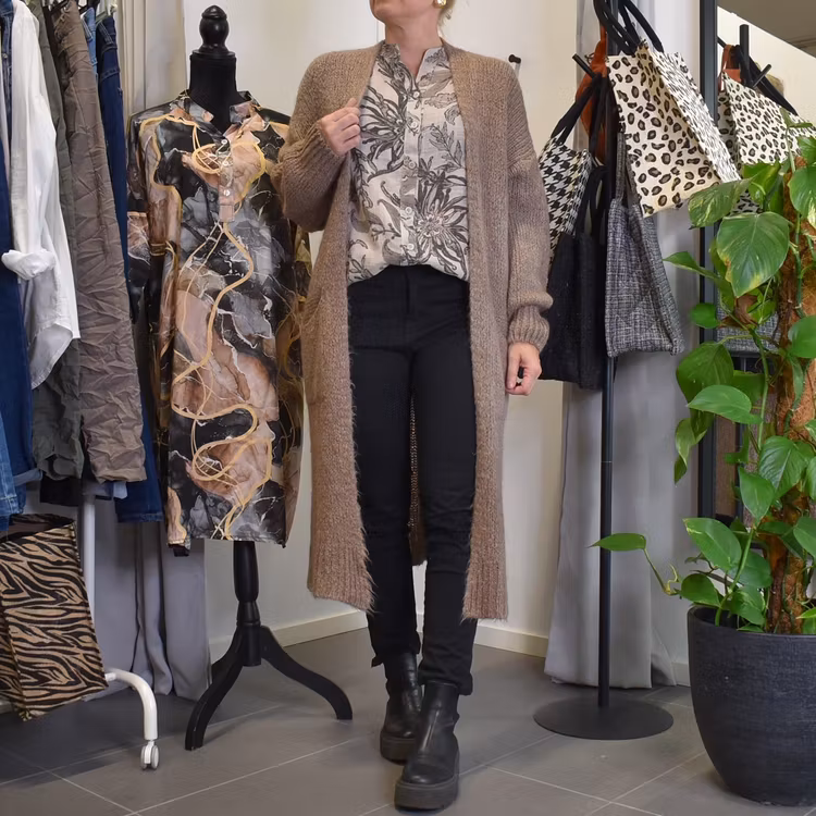 Blus Ellie Mönstrad BEIGE - Mix By Heart