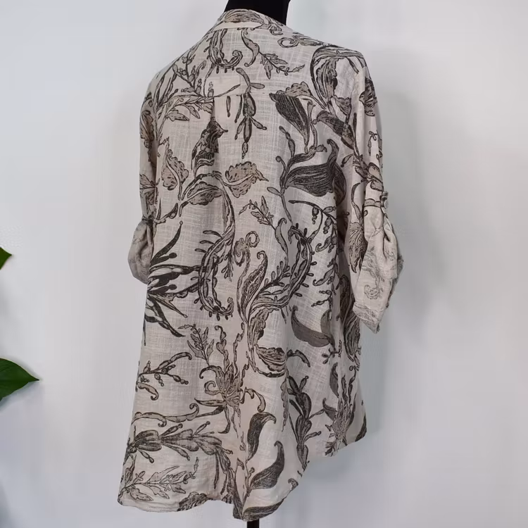 Blus Ellie Mönstrad BEIGE - Mix By Heart