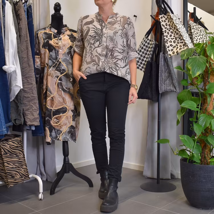 Blus Ellie Mönstrad BEIGE - Mix By Heart