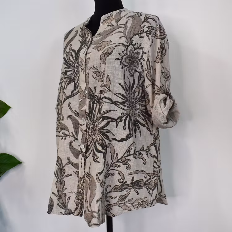 Blus Ellie Mönstrad BEIGE - Mix By Heart