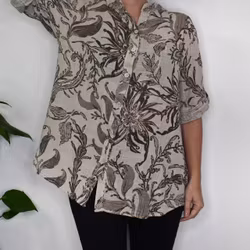 Blus Ellie Mönstrad BEIGE - Mix By Heart