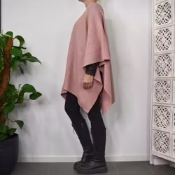 Poncho-sjal med Knapp ROSE