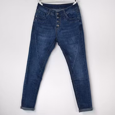Jeans med Knappar BLÅ - 3D Denim