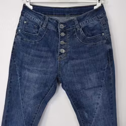 Jeans med Knappar BLÅ - 3D Denim