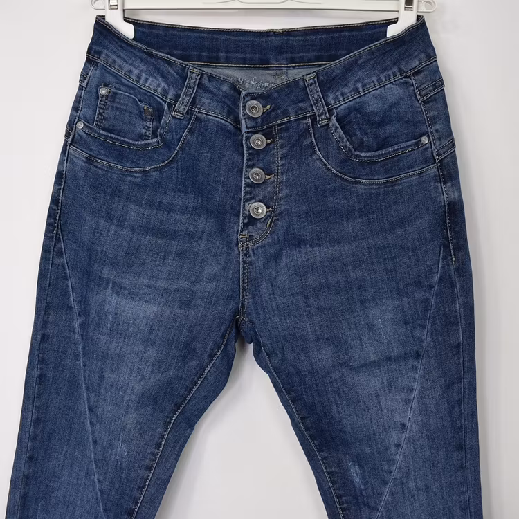 Jeans med Knappar BLÅ - 3D Denim