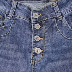 Jeans med Knappar BLÅ - 3D Denim