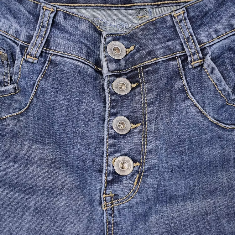 Jeans med Knappar BLÅ - 3D Denim