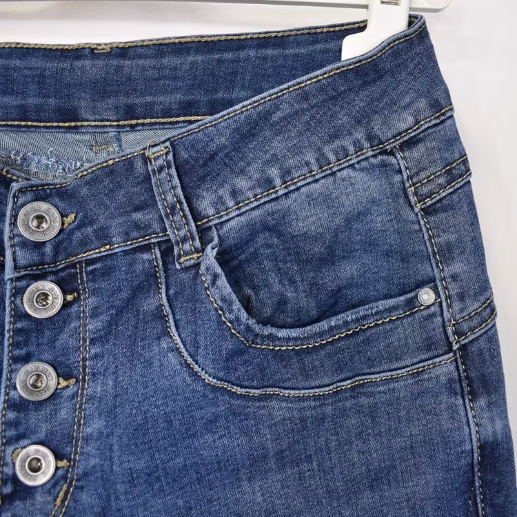 Jeans med Knappar BLÅ - 3D Denim