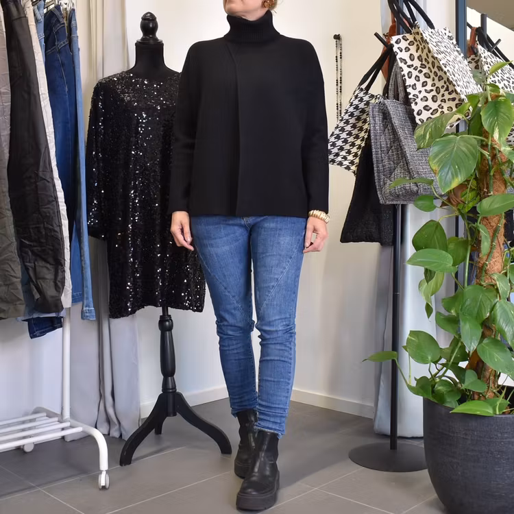 Polotröja Omlott SVART