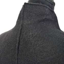 Stickad Klänning med Fickor SVART
