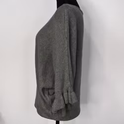 Finstickad tröja Volangärm KAKI