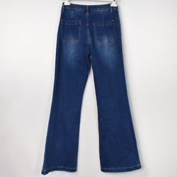 Vida Flare-Jeans Långa BLÅ - 3D Denim