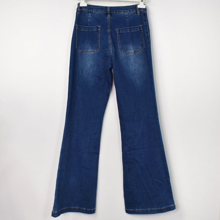 Vida Flare-Jeans Långa BLÅ - 3D Denim