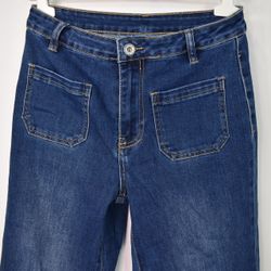 Vida Flare-Jeans Långa BLÅ - 3D Denim